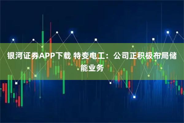 银河证券APP下载 特变电工：公司正积极布局储能业务
